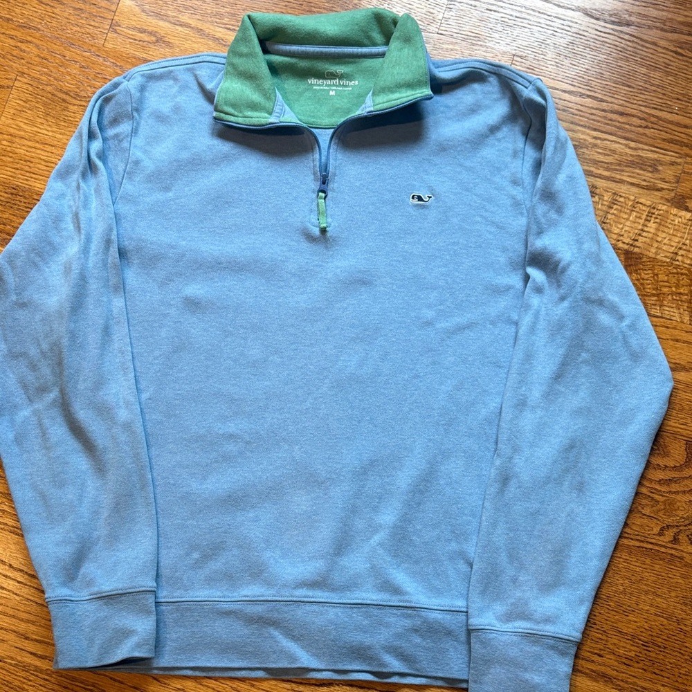 Vineyard Vines Men's Zip-Up Sweater in Blue and Green
